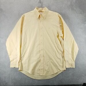 Brooks Brothers 346 Shirt Mens Medium Yellow Non Iron Supima Cotton Button Down